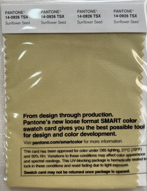 Pantone Swatch Card 14-0926 TSX	Sunflower Seed