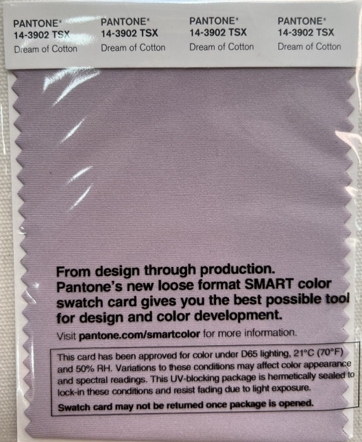 Pantone Swatch Card 14-3902 TSX	Dream of Cotton