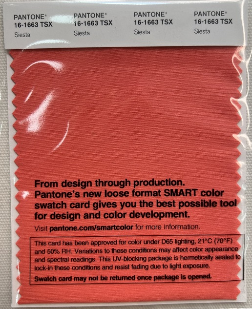 Pantone Swatch Card 16-1663TSX	Siesta