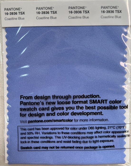 Pantone Swatch Card 16-3936TSX	Coastline Blue