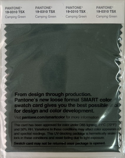 Pantone Swatch Card 19-0310TSX	Camping Green