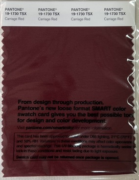 Pantone Swatch Card 19-1730TSX	Carriage Red