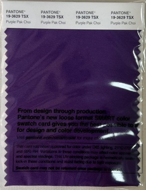 Pantone Swatch Card 19-3629TSX	Purple Pak Choi