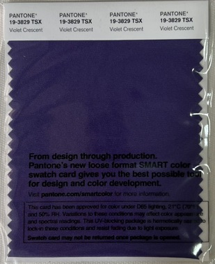 Pantone Swatch Card 19-3829TSX	Violet Crescent