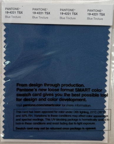 Pantone Swatch Card 19-4221TSX	Blue Tincture