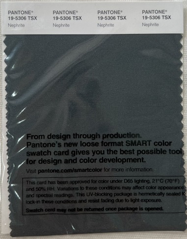 Pantone Swatch Card 19-5306TSX	Nephrite