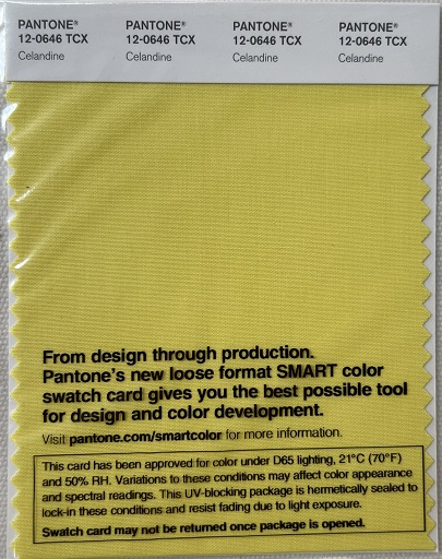 Pantone TCX Cotton Swatch Card 12-0646 TCX Celandine