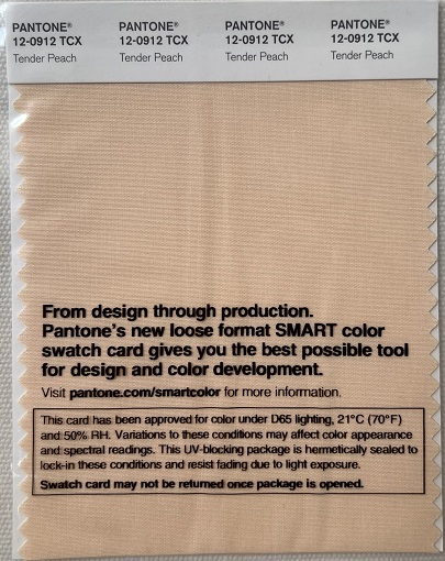 Pantone TCX Cotton Swatch Card 12-0912 TCX Tender Peach
