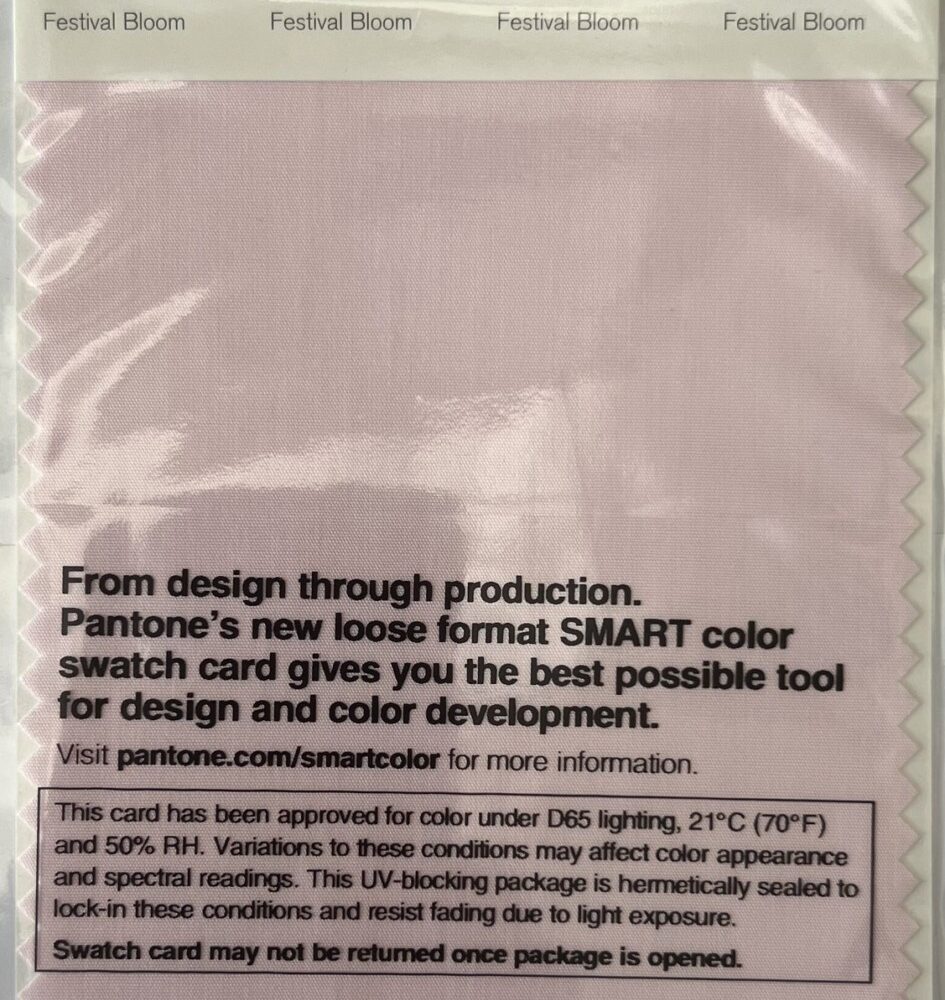 Pantone TCX Cotton Swatch Card 12-2908 TCX Festival Bloom