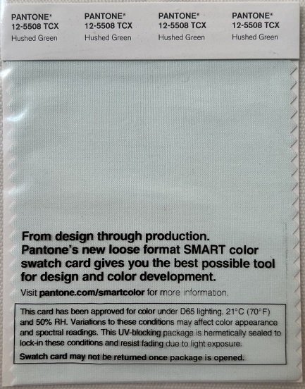 Pantone TCX Cotton Swatch Card 12-5508 TCX Hushed Green