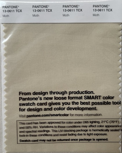 Pantone TCX Cotton Swatch Card 13-0611 TCX Moth