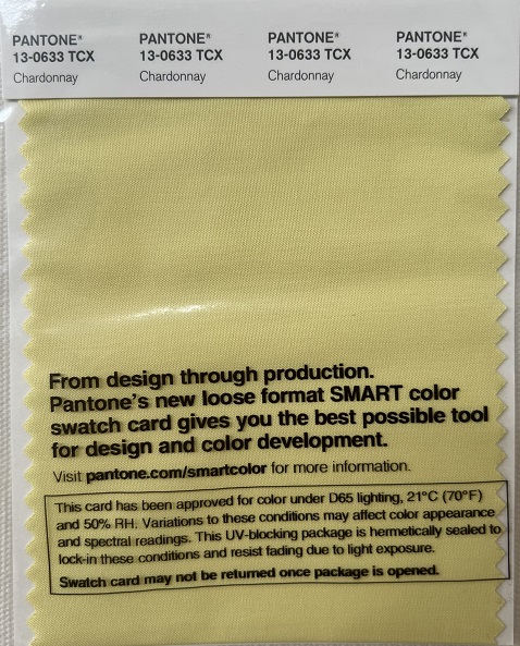 Pantone TCX Cotton Swatch Card 13-0633 TCX Chardonnay