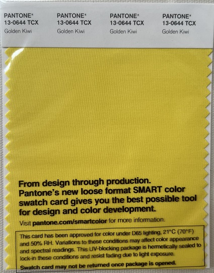 Pantone TCX Cotton Swatch Card 13-0644 TCX Golden Kiwi