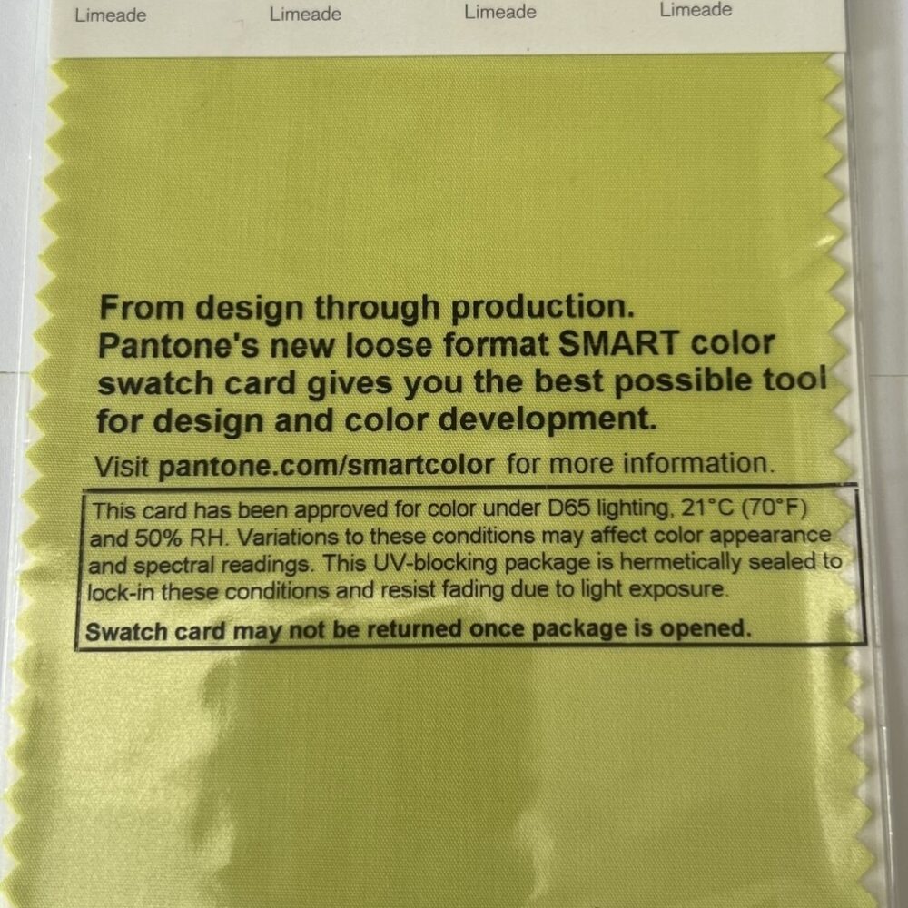 Pantone TCX Cotton Swatch Card 13-0645 TCX Limeade