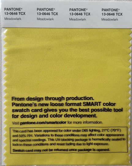 Pantone TCX Cotton Swatch Card 13-0646 TCX Meadowlark