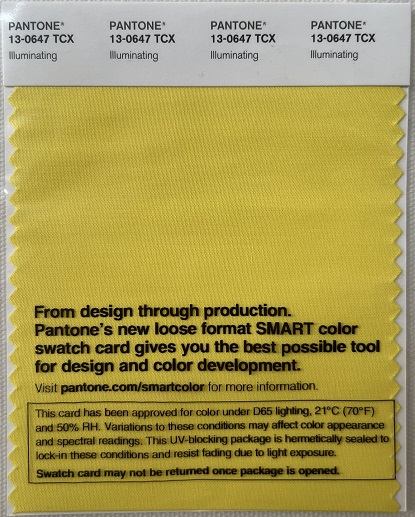 Pantone TCX Cotton Swatch Card 13-0647 TCX Illuminating