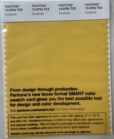 Pantone TCX Cotton Swatch Card 13-0754 TCX Sunstruck