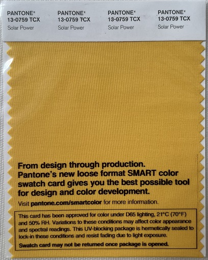 Pantone TCX Cotton Swatch Card 13-0759 TCX Solar Power