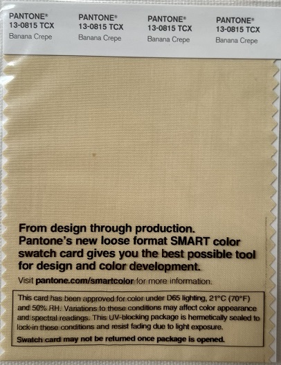 Pantone TCX Cotton Swatch Card 13-0815 TCX Banana Crepe