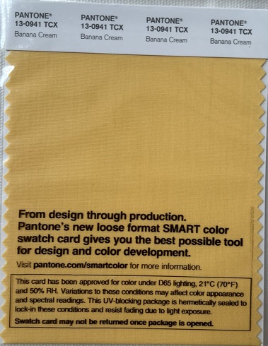 Pantone TCX Cotton Swatch Card 13-0941 TCX Banana Cream