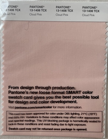 Pantone TCX Cotton Swatch Card 13-1406 TCX Cloud Pink