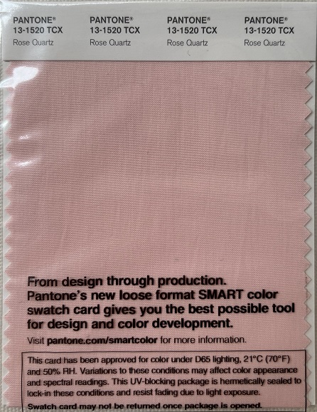 Pantone TCX Cotton Swatch Card 13-1520 TCX Rose Quartz