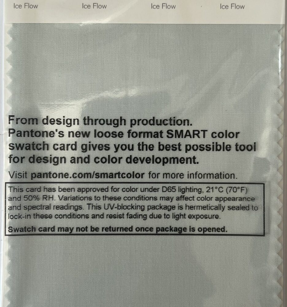 Pantone TCX Cotton Swatch Card 13-4404 TCX Ice Flow