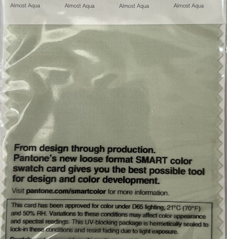 Pantone TCX Cotton Swatch Card 13-6006 TCX Almost Aqua