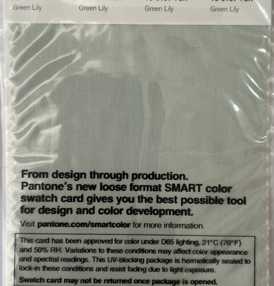 Pantone TCX Cotton Swatch Card 13-6107 TCX Green Lily