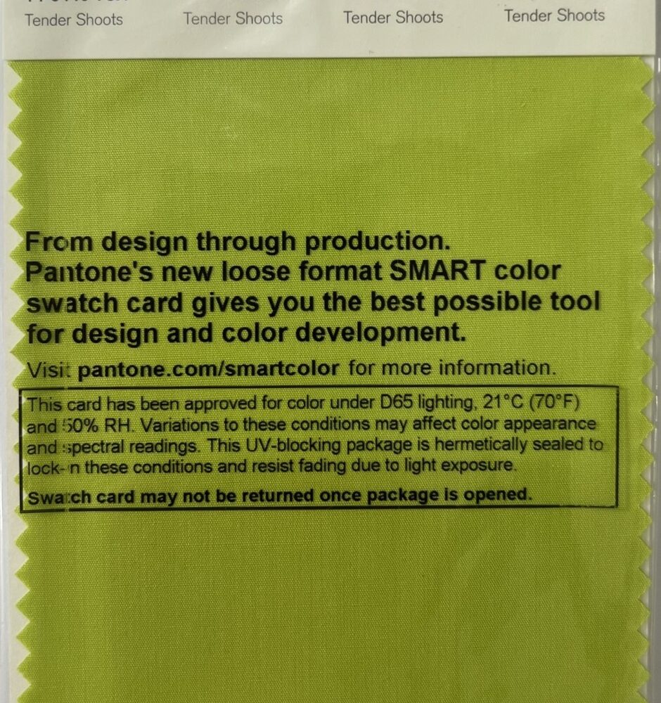 Pantone TCX Cotton Swatch Card 14-0446 TCX Tender Shoots