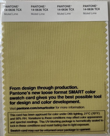 Pantone TCX Cotton Swatch Card 14-0636 TCX Muted Lime