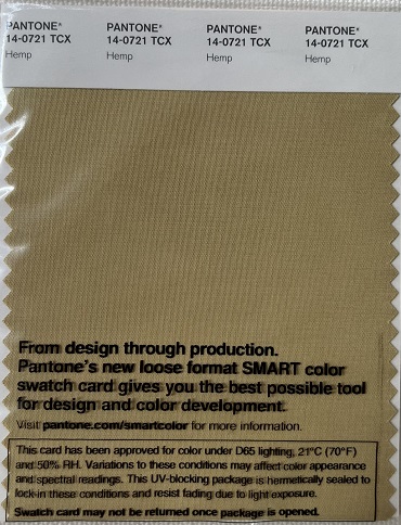 Pantone TCX Cotton Swatch Card 14-0721 TCX Hemp