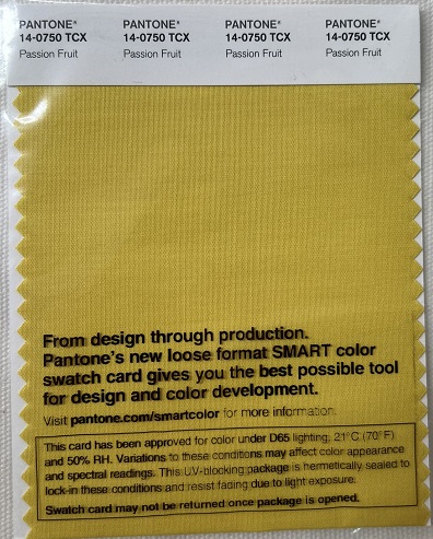 Pantone TCX Cotton Swatch Card 14-0750 TCX Passion Fruit
