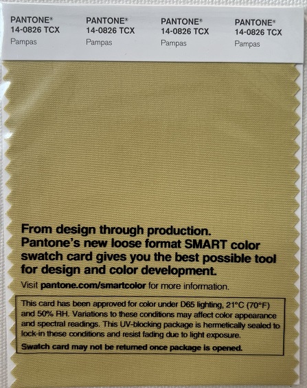 Pantone TCX Cotton Swatch Card 14-0826 TCX Pampas