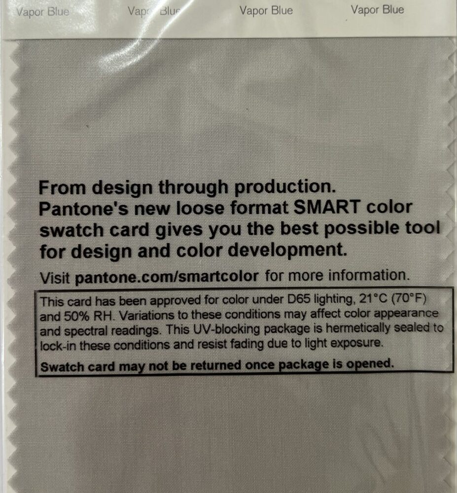 Pantone TCX Cotton Swatch Card 14-4203 TCX Vapor Blue