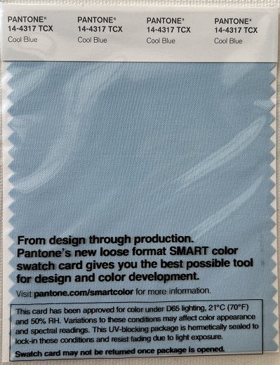 Pantone TCX Cotton Swatch Card 14-4317 TCX Cool Blue
