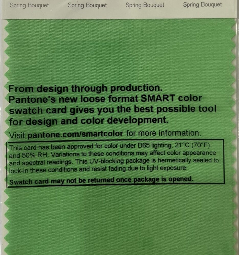 Pantone TCX Cotton Swatch Card 14-6340 TCX Spring Bouquet