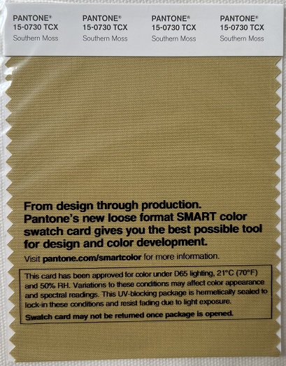 Pantone TCX Cotton Swatch Card 15-0730 TCX Southern Moss