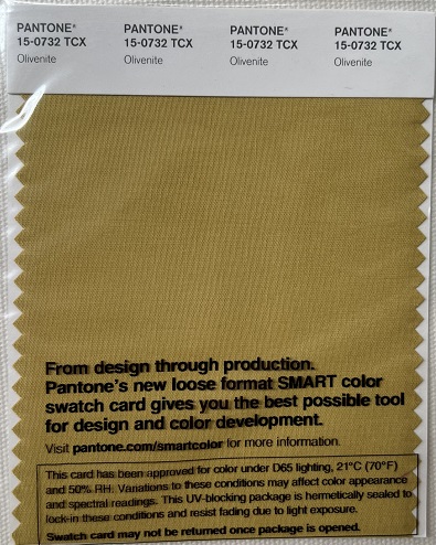 Pantone TCX Cotton Swatch Card 15-0732 TCX Olivenite