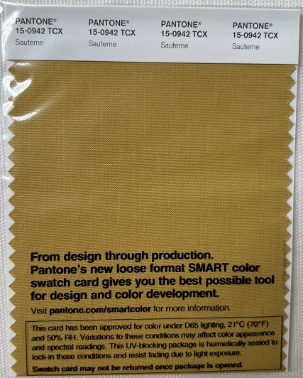 Pantone TCX Cotton Swatch Card 15-0942 TCX Sauterne