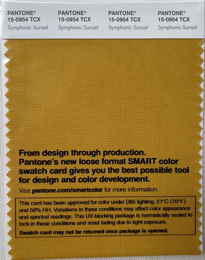 Pantone TCX Cotton Swatch Card 15-0954 TCX Symphonic Sunset