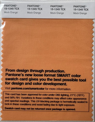 Pantone TCX Cotton Swatch Card 15-1245 TCX Mock Orange