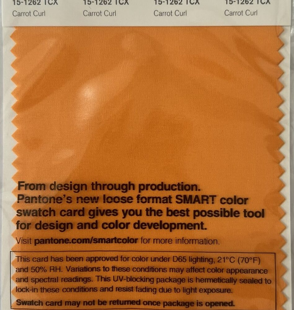 Pantone TCX Cotton Swatch Card 15-1262 TCX Carrot Curl
