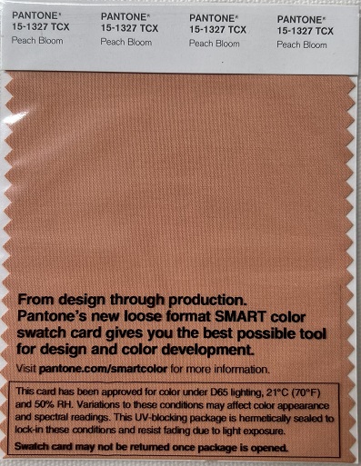 Pantone TCX Cotton Swatch Card 15-1327 TCX Peach Bloom