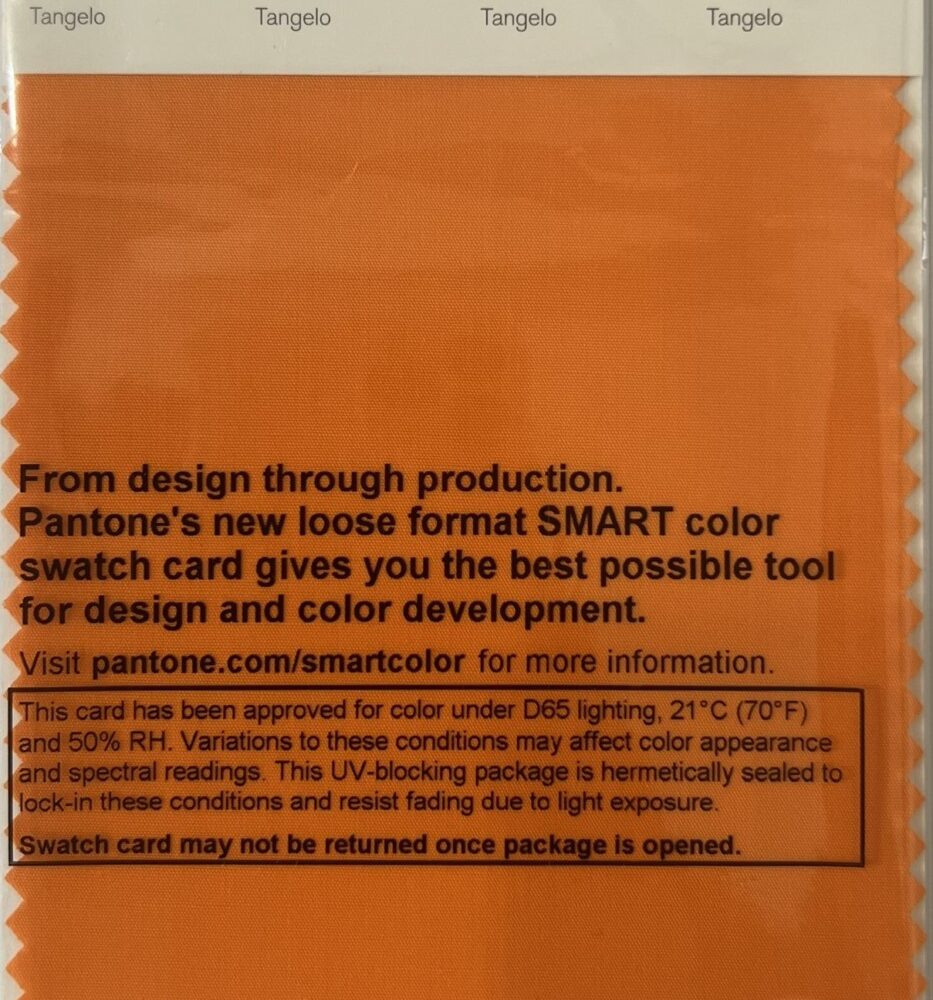 Pantone TCX Cotton Swatch Card 15-1335 TCX Tangelo