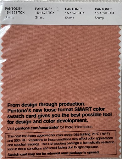 Pantone TCX Cotton Swatch Card 15-1523 TCX Shrimp