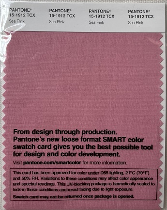 Pantone TCX Cotton Swatch Card 15-1912 TCX Sea Pink
