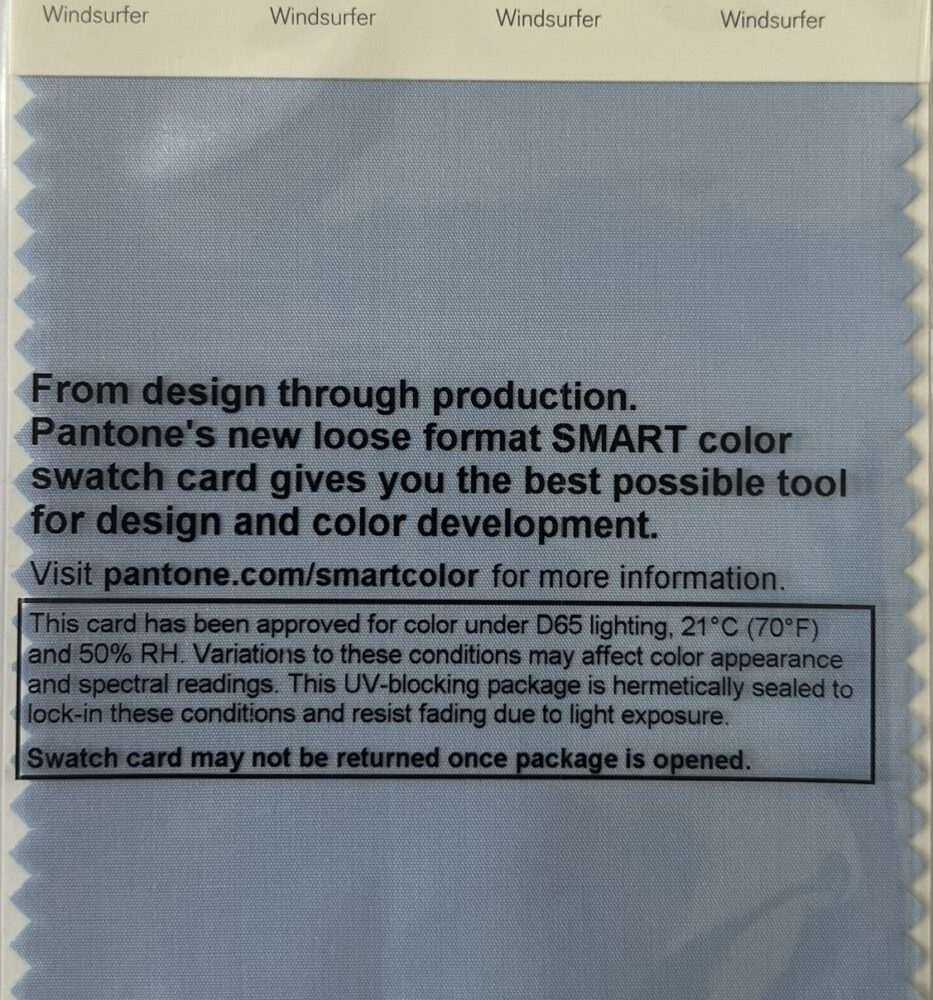 Pantone TCX Cotton Swatch Card 15-4031 TCX Windsurfer