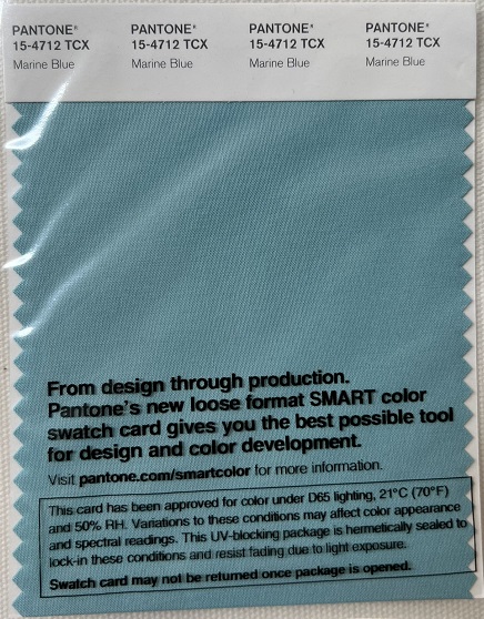 Pantone TCX Cotton Swatch Card 15-4712 TCX Marine Blue
