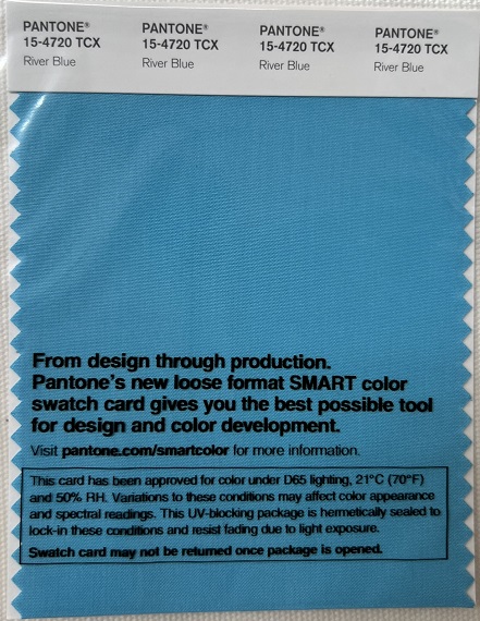 Pantone TCX Cotton Swatch Card 15-4720 TCX River Blue